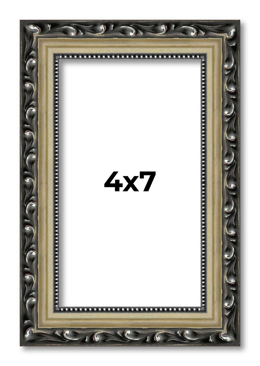 4x7 Museum-Quality Picture Frame with UV-Resistant Acrylic & Acid-Free Backing, Available in 4 Finishes - Gold, Silver, Bronze, and Black